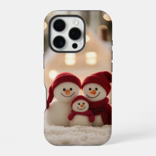 Cute Snowman Family Winter Christmas iPhone 16 Pro Case
