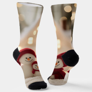 Cute Snowman Family Winter Christmas Socks