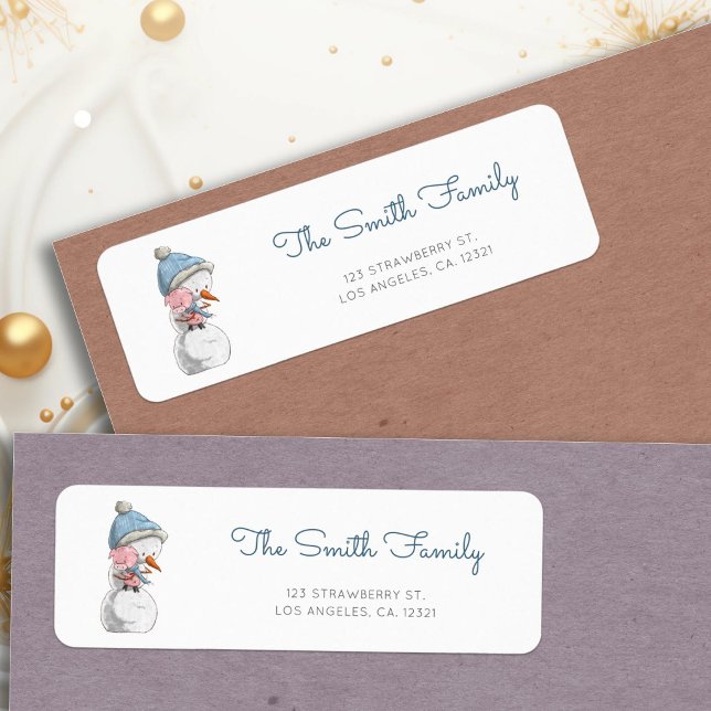 Cute Snowman Farm Return Address (Creator Uploaded)