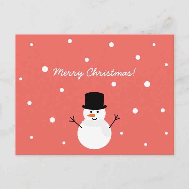 Cute Snowman Festive Holiday Snow Merry Christmas (Front)