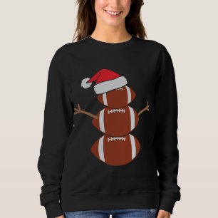 Cute Snowman Football Rugby Funny Christmas Sweatshirt