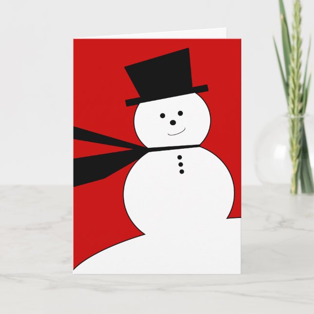 Cute Snowman Happy Holidays Card (Front)