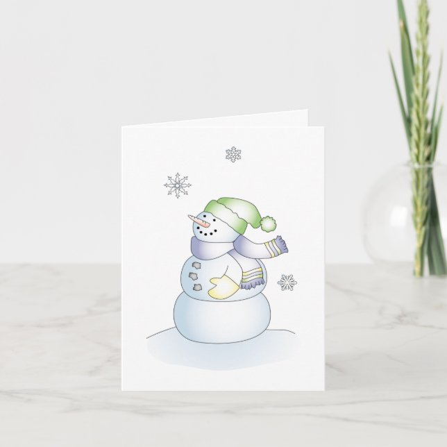 Cute Snowman Happy Holidays Greeting Card (Front)