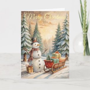 Cute Snowman Holiday Card