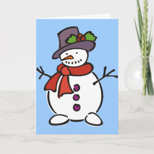 Cute Snowman Holiday Card