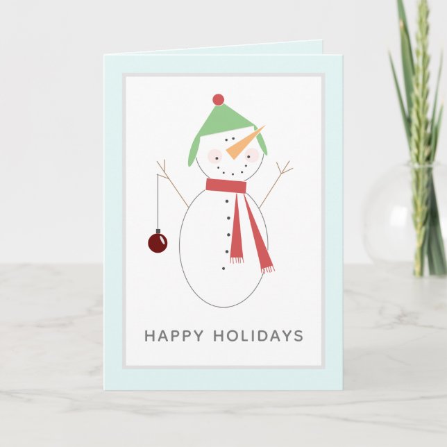 Cute Snowman Holiday Card (Front)