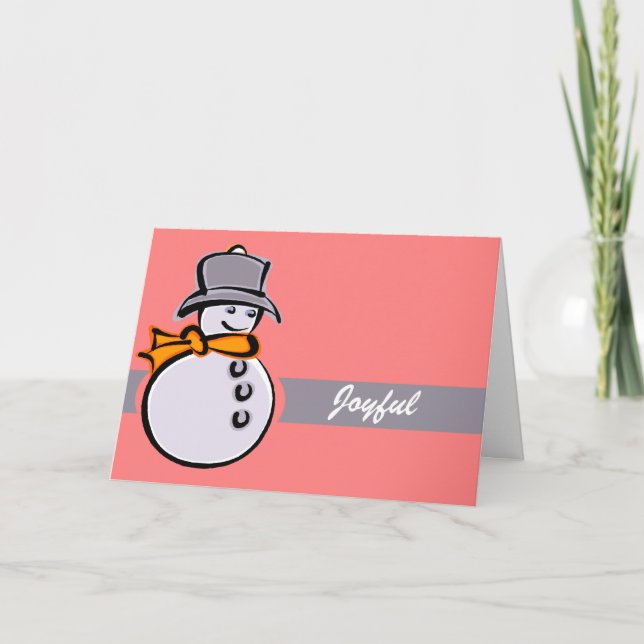 Cute Snowman Holiday Card (Front)