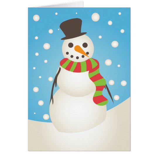 Cute Snowman Holiday Greeting Card