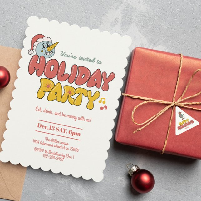 cute snowman holiday party invitation (Creator Uploaded)