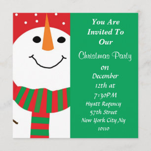 Cute Snowman Holiday PARTY Invitation All Occasion