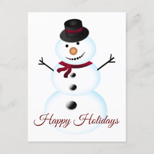 Cute Snowman Holiday Postcard
