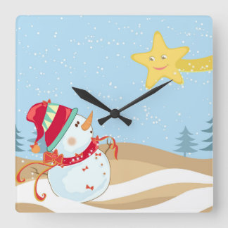 Cute Snowman Holiday Wall clock