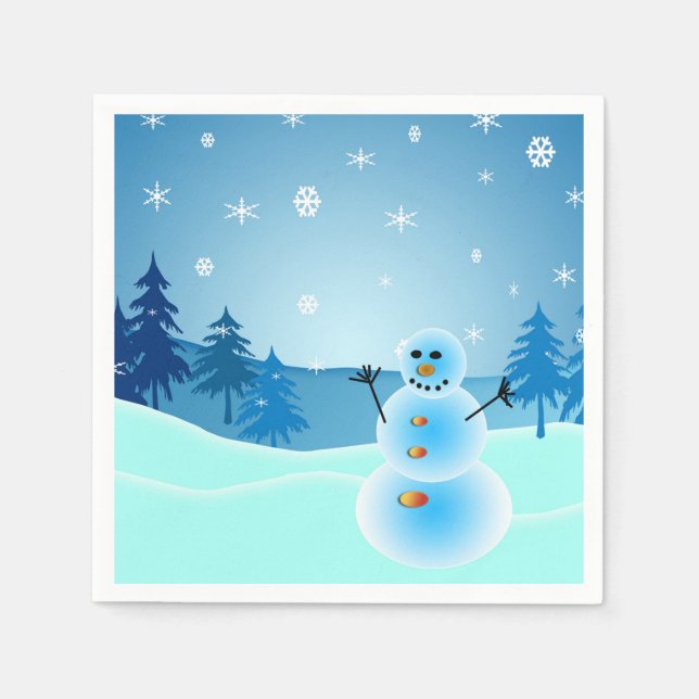 Cute snowman illustration napkin (Front)