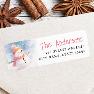 Cute snowman illustration winter return address