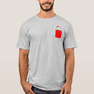 Cute snowman in red pocket christmas T-Shirt