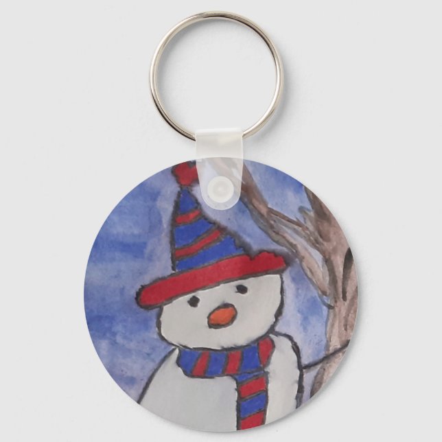 Cute Snowman Key Ring (Front)