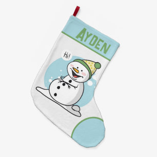 Cute Snowman Large Christmas Stocking