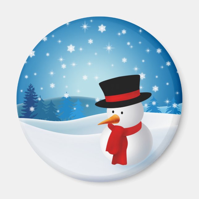 Cute Snowman Magnet (Front)