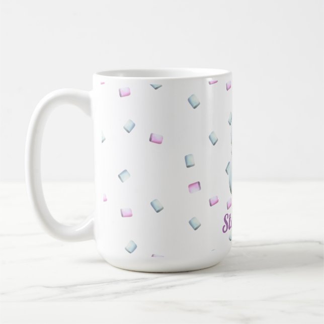 Cute Snowman Marshmallow Personalised Coffee Mug (Left)