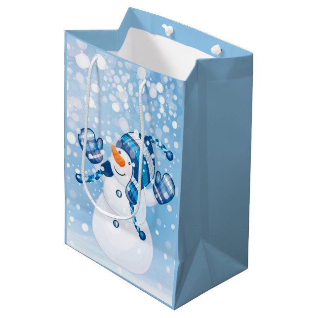 Cute Snowman  Medium Gift Bag (Front Angled)