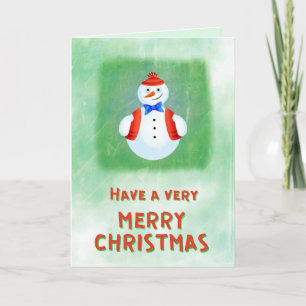 Cute Snowman Merry Christmas Card