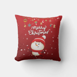 Cute Snowman Merry Christmas Cushion