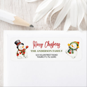 Cute snowman Merry Christmas red green