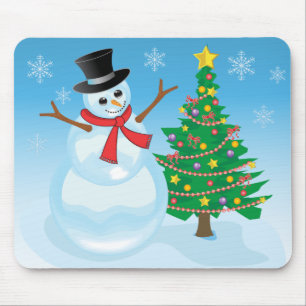 Cute Snowman Mouse Mat