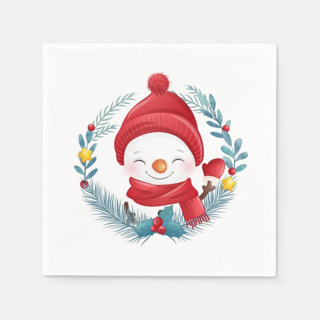 Cute Snowman  Napkin (Front)