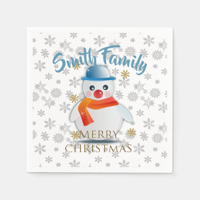 Cute Snowman Napkin (Front)