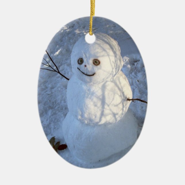 Cute Snowman Ornament (Front)
