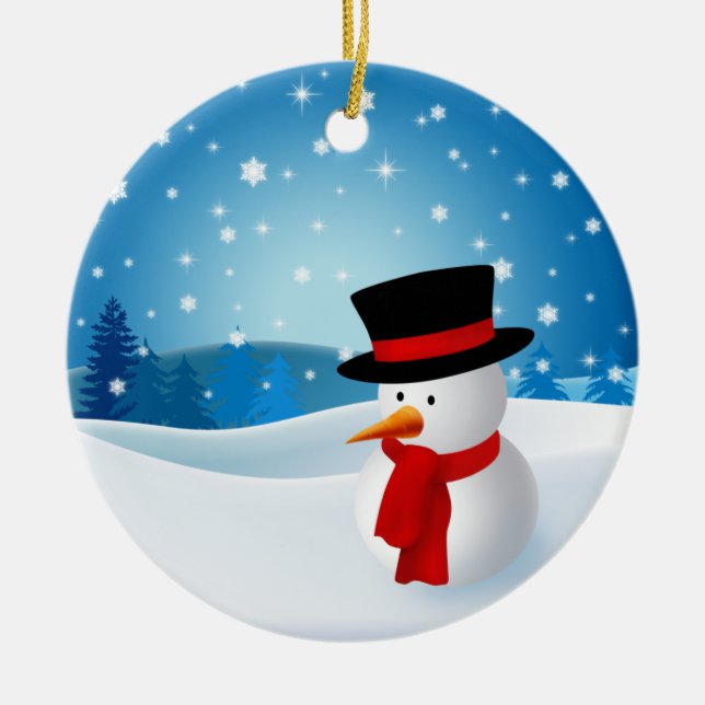 Cute Snowman Ornament (Front)
