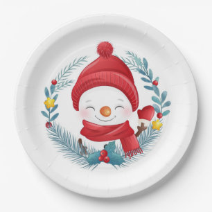 Cute Snowman  Paper Plate