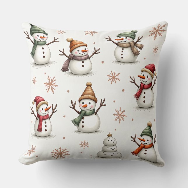 "Cute Snowman Pattern Cushion" Cushion (Front)