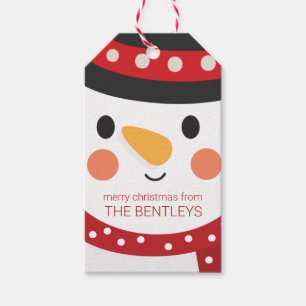 Cute Snowman Personalised Christmas Gift Tags