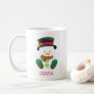 Cute Snowman Personalised Christmas Mug