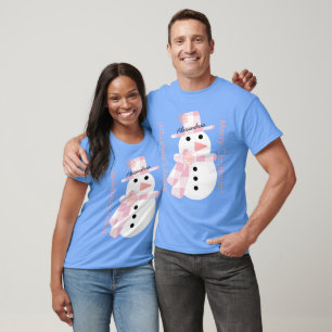 Cute Snowman Personalised Christmas T-Shirt
