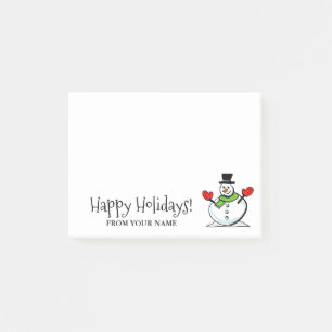 Cute snowman personalised Christmas winter Holiday Post-it Notes