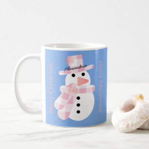 Cute Snowman Personalized Merry Christmas Coffee Mug
