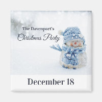 Cute Snowman Photo Christmas Party Save the Date