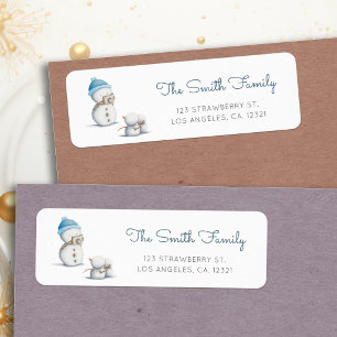 Cute Snowman Photographer Return Address