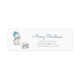 Cute Snowman Photography Christmas Return Address