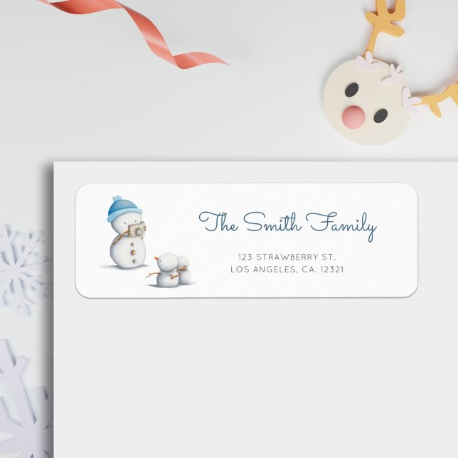 Cute Snowman Photography Return Address (Creator Uploaded)