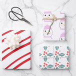 Cute Snowman Pink Christmas Mix Wrapping Paper Sheet<br><div class="desc">Christmas Snowman Christmas Theme Mix Wrapping Paper</div>