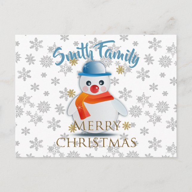 Cute Snowman Postcard (Front)
