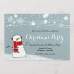 Cute Snowman Red Scarf Snow Stars Christmas Party Invitation<br><div class="desc">Cute Snowman Red Scarf Snow Stars Christmas Party</div>