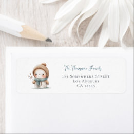 Cute Snowman Return Name Address
