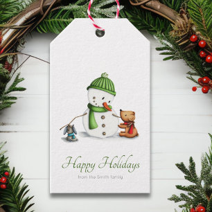 Cute Snowman Script Christmas Gift Tags