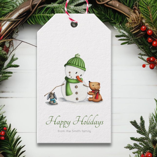 Cute Snowman Script Christmas Gift Tags (Creator Uploaded)