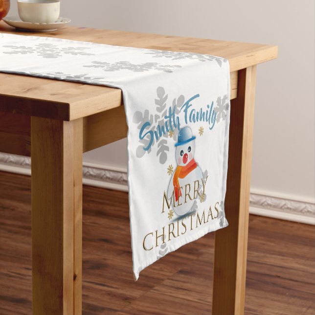 Cute Snowman Short Table Runner (In Situ)